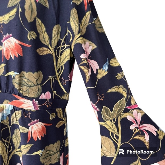 ANN TAYLOR Floral Print Maxi Dress, Size 12, BEAUTIFUL COLOURS, Fall Wedding - Picture 6 of 13